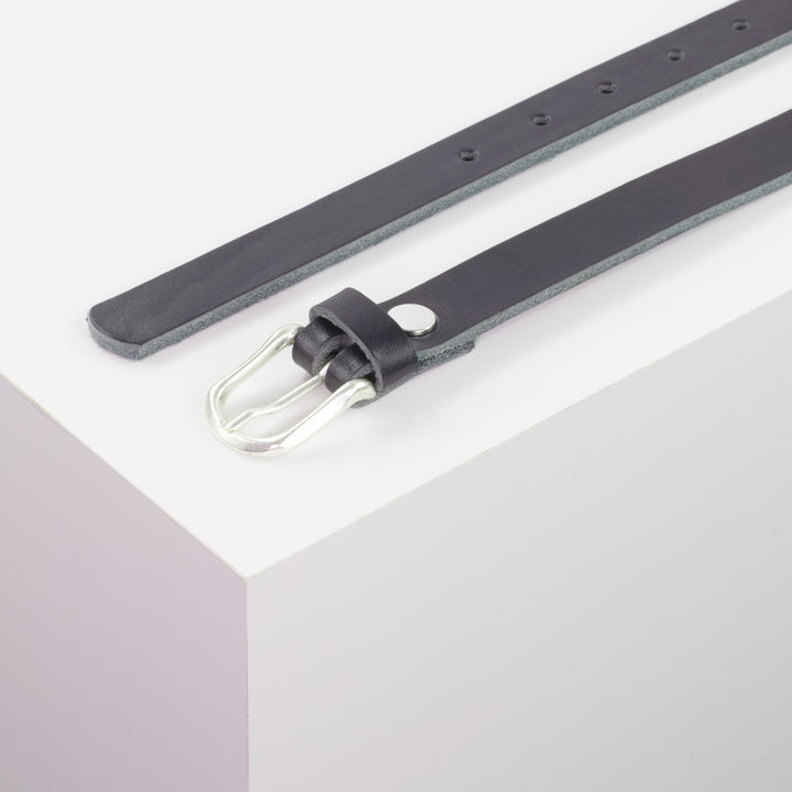 Ledergürtel 2cm mit Schnalle Cadiz navi ohne Muster