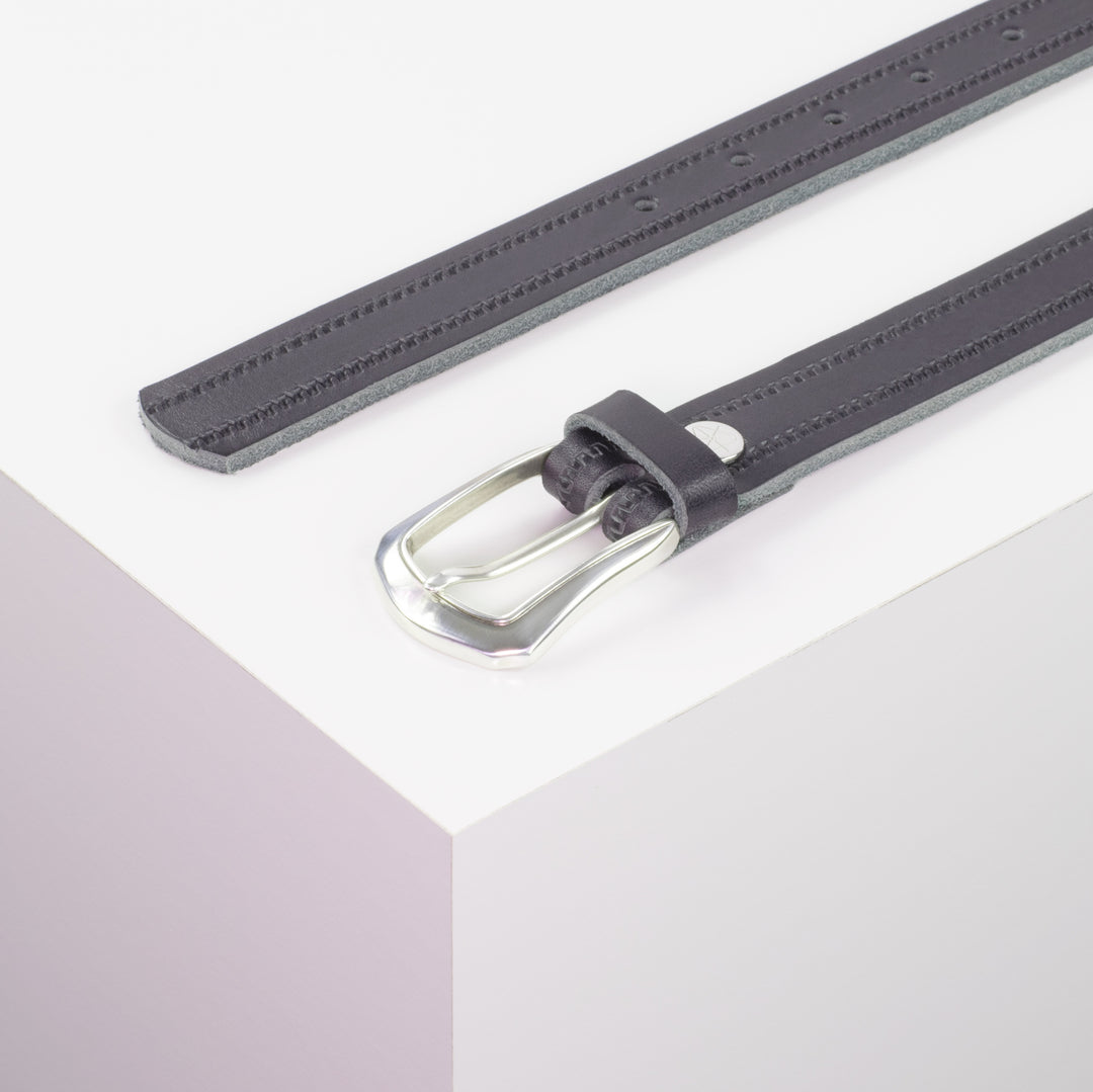 Ledergürtel 2,5cm mit Schnalle Auckland navi Reißverschluss