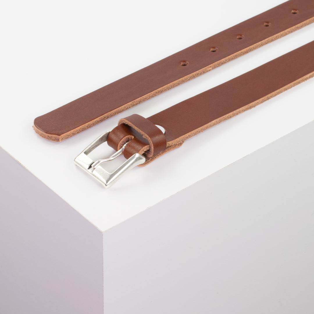 Ledergürtel 2,5cm mit Schnalle Dublin cognac ohne Muster