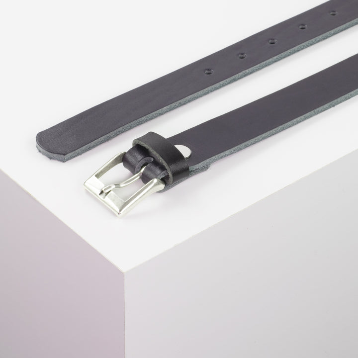 Ledergürtel 2,5cm mit Schnalle Dublin navi ohne Muster