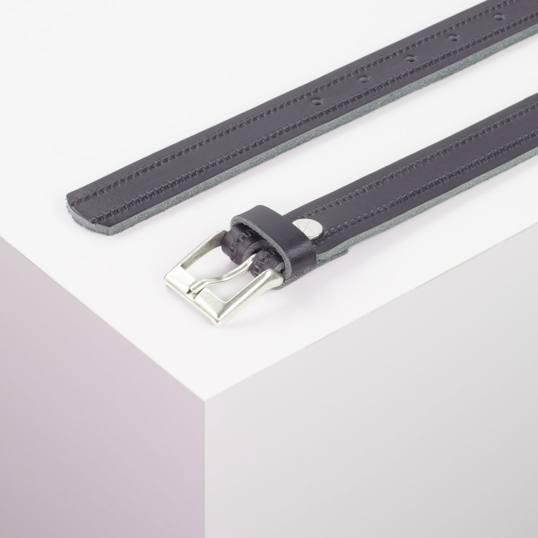 Ledergürtel 2,5cm mit Schnalle Dublin navi Reißverschluss