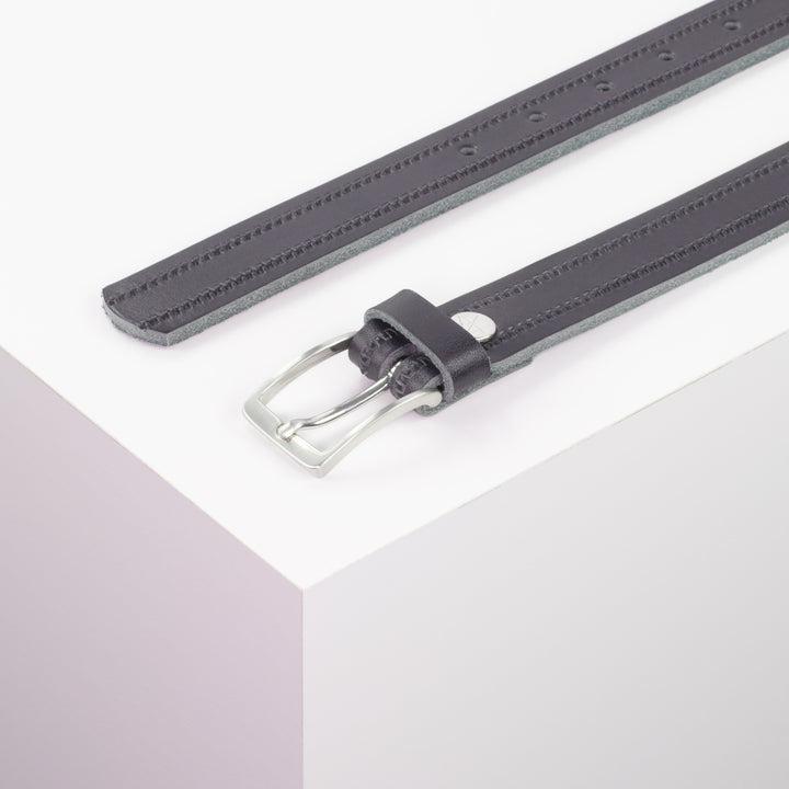 Ledergürtel 2,5cm mit Schnalle Melbourne navi Reißverschluss