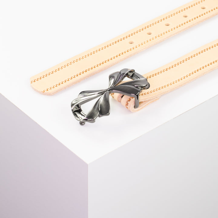 Ledergürtel 3cm mit Schnalle Paris natur Reißverschluss