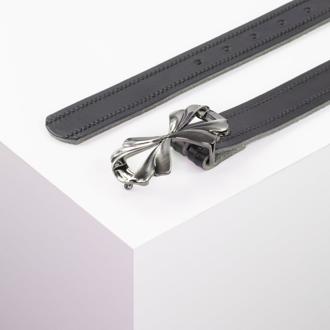 Ledergürtel 3cm mit Schnalle Paris schwarz Reißverschluss