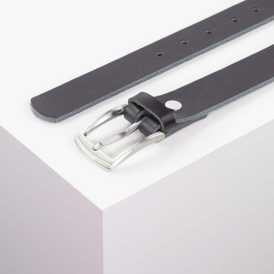 Ledergürtel 3cm mit Schnalle Washington navi ohne Muster