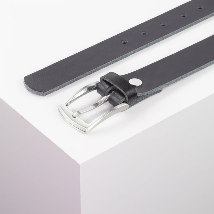 Ledergürtel 3cm mit Schnalle Washington navi ohne Muster