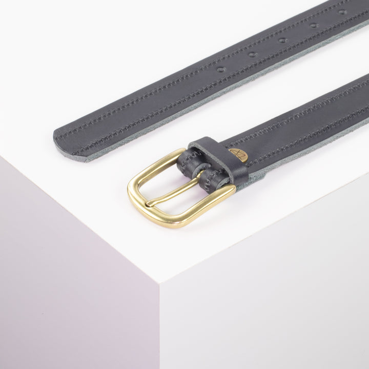 Ledergürtel 3cm mit Schnalle Conil messing navi Reißverschluss
