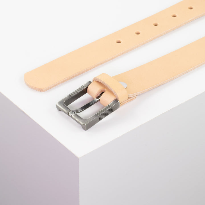 Ledergürtel 3cm mit Schnalle Denver natur ohne Muster