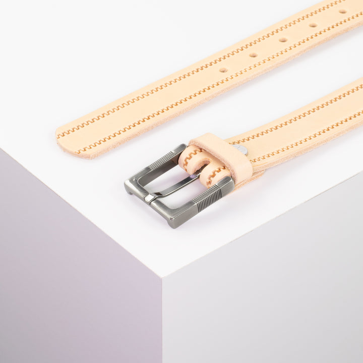 Ledergürtel 3cm mit Schnalle Denver natur Reißverschluss