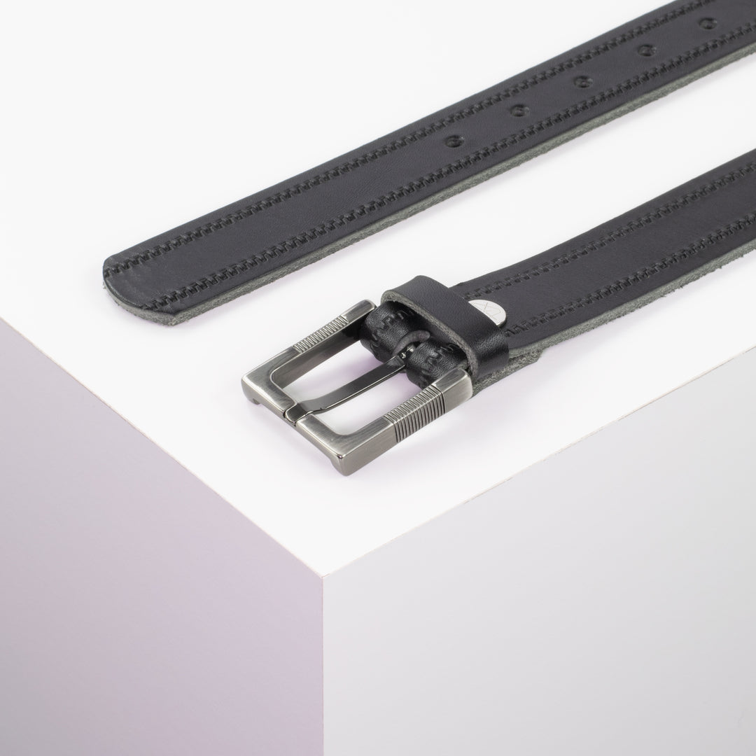Ledergürtel 3cm mit Schnalle Denver schwarz Reißverschluss