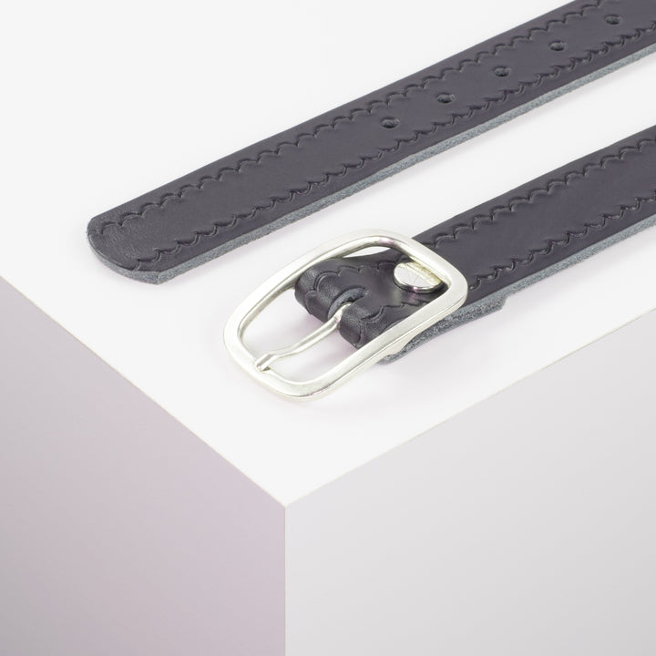 Ledergürtel 3,5cm mit Schnalle Vienna navi kleine Welle