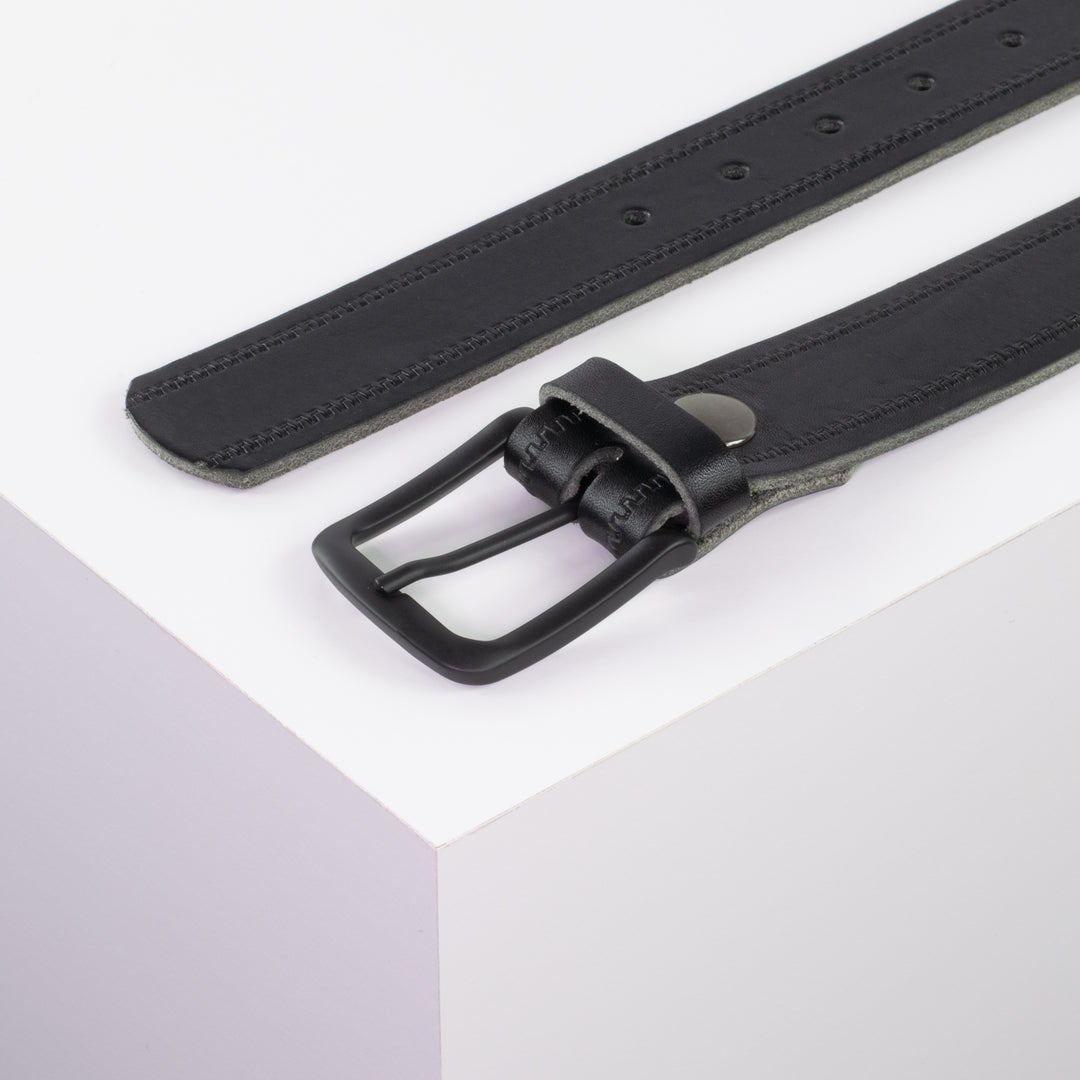Ledergürtel 3,5cm mit Schnalle Rio schwarz Reißverschluss