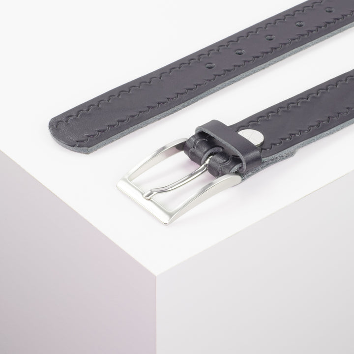 Ledergürtel 3,5cm mit Schnalle Los Angeles navi kleine Welle