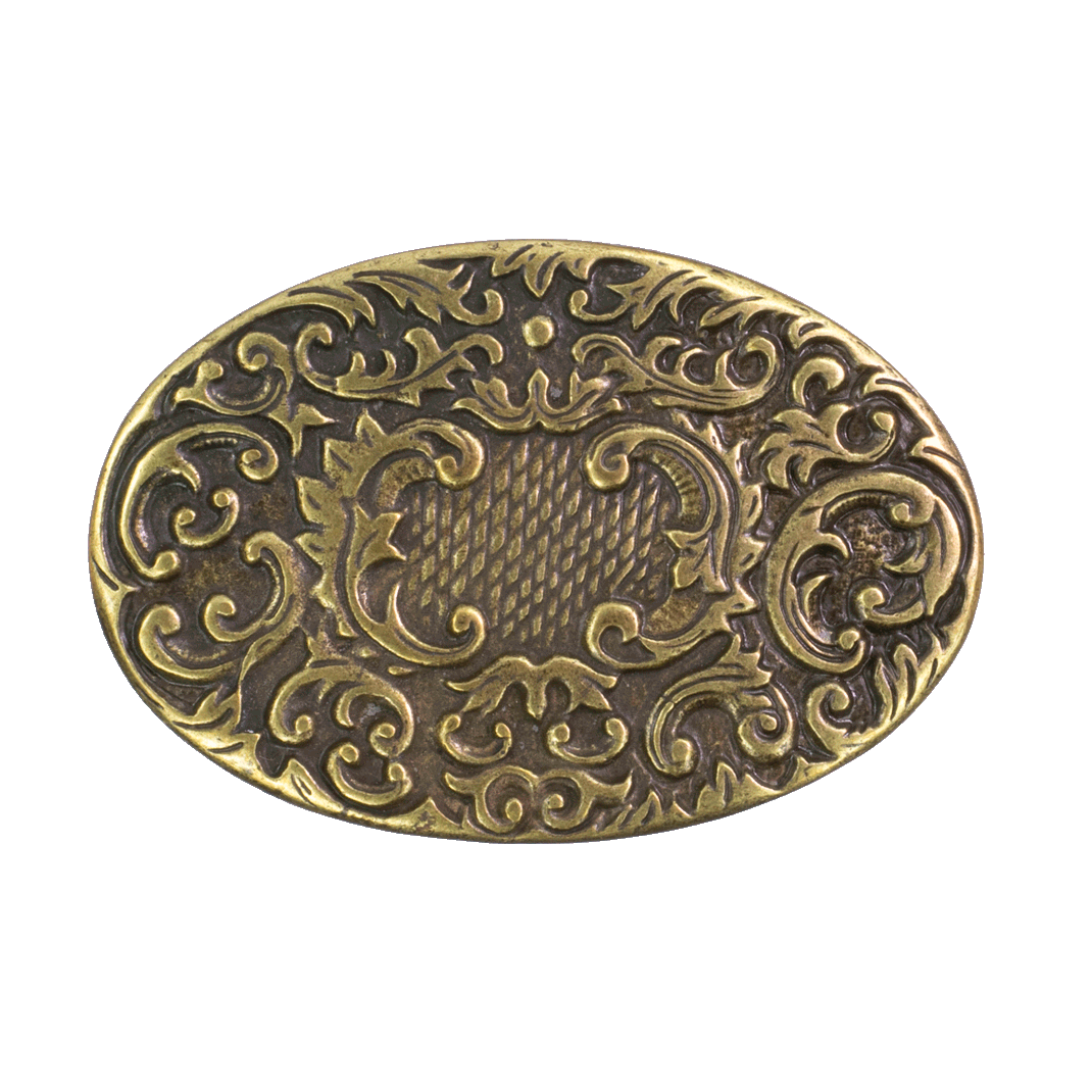Gürtelschnalle 4cm Floral Rokoko messing