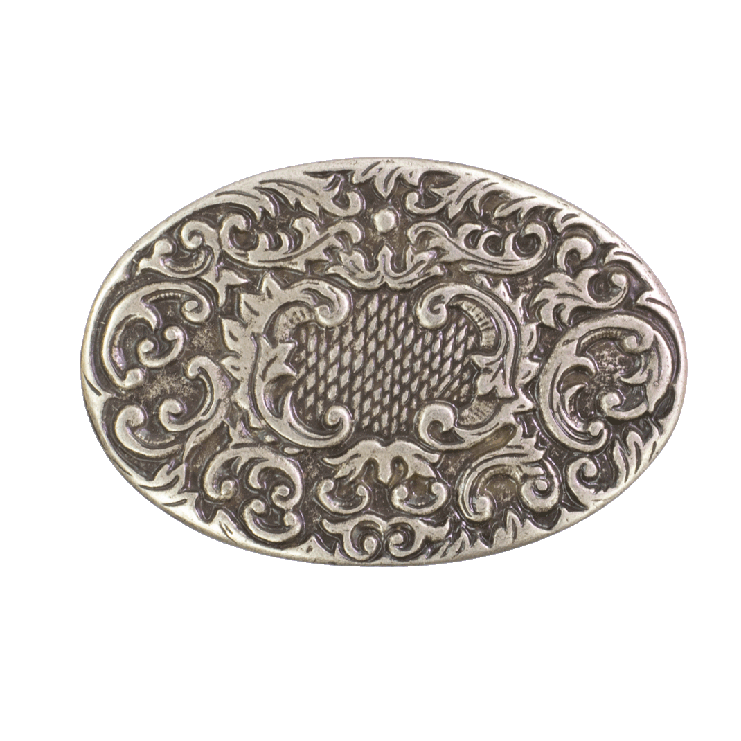 Gürtelschnalle 4cm Floral Rokoko silber
