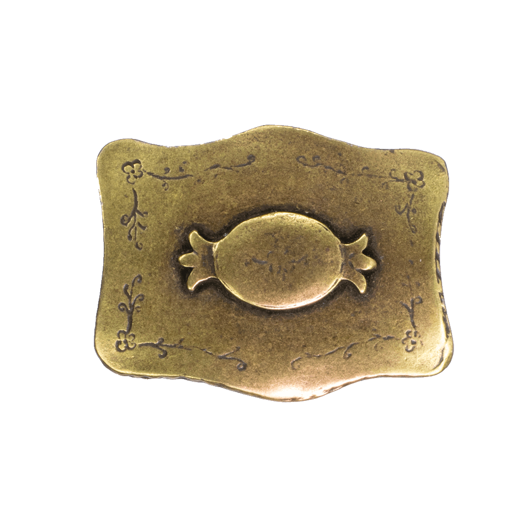 Gürtelschnalle 4cm Bonbon messing