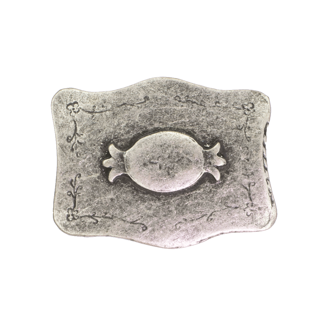 Gürtelschnalle 4cm Bonbon silber