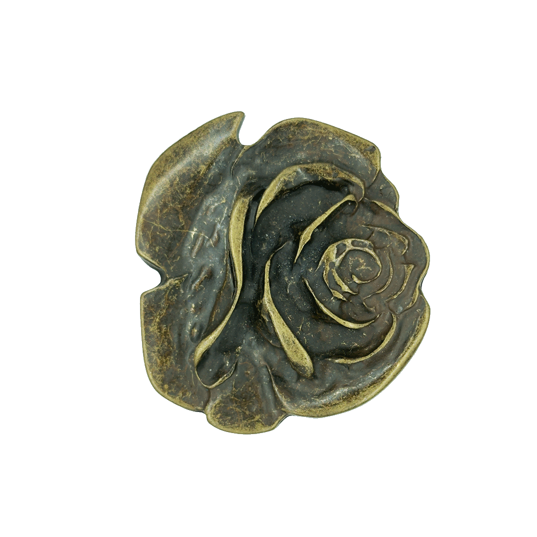 Gürtelschnalle 4cm Rose messing