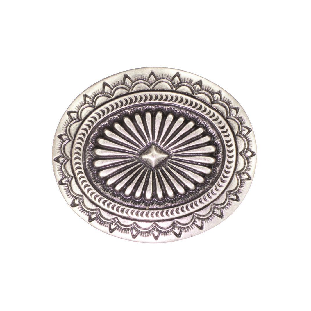 Gürtelschnalle 4cm Floral silber