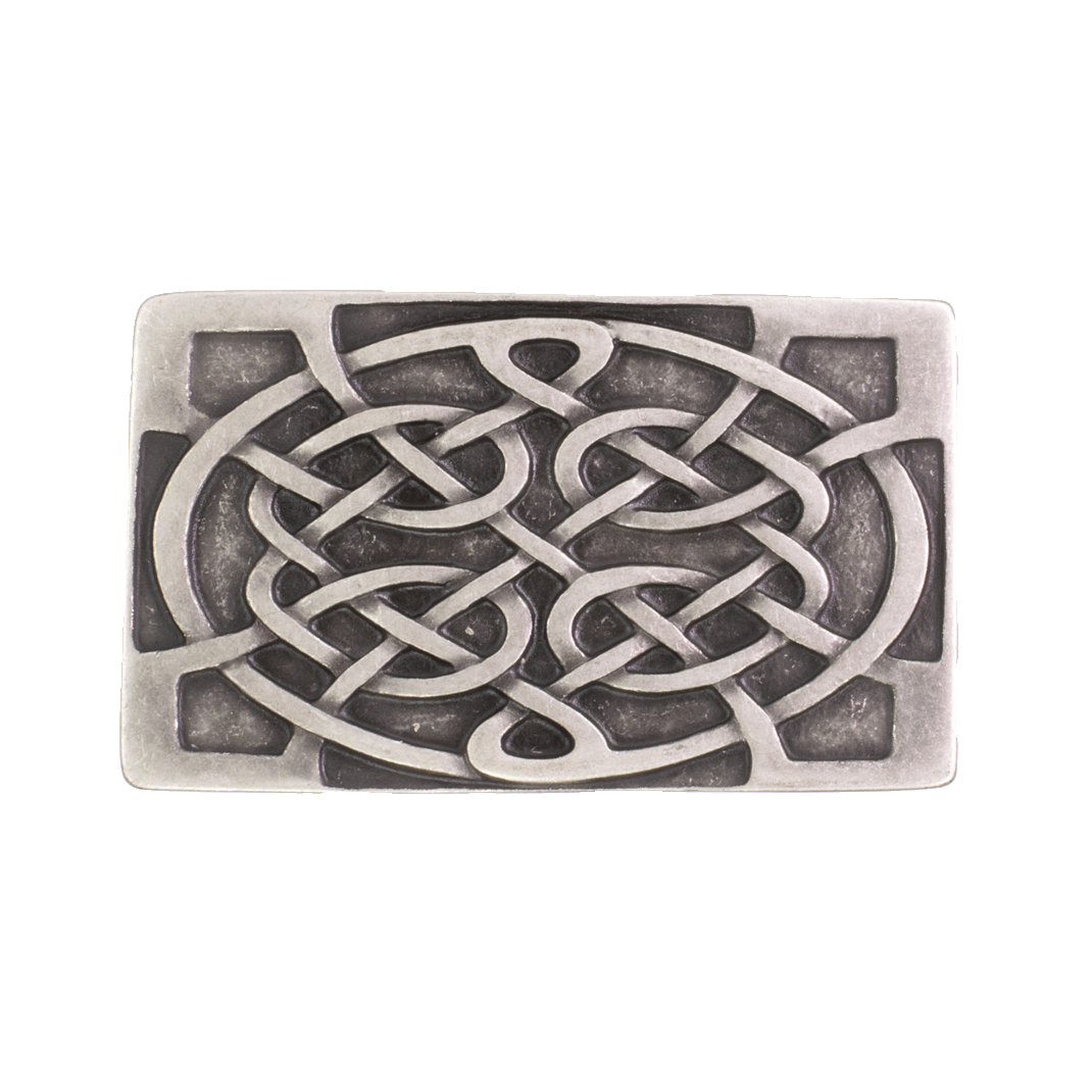 Gürtelschnalle 4cm Gordischer Knoten Rechteck silber