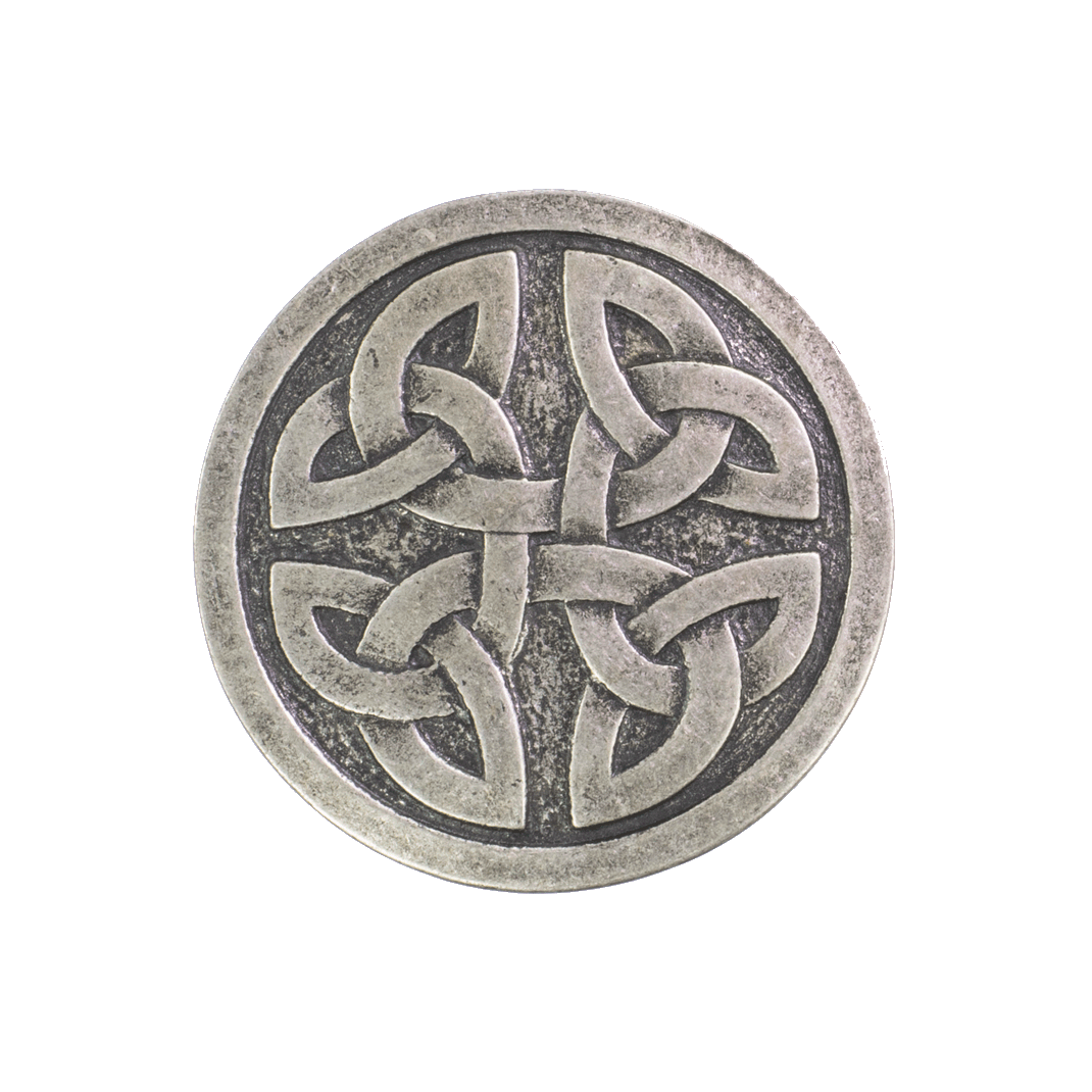 Gürtelschnalle 4cm Gordischer Knoten rund silber