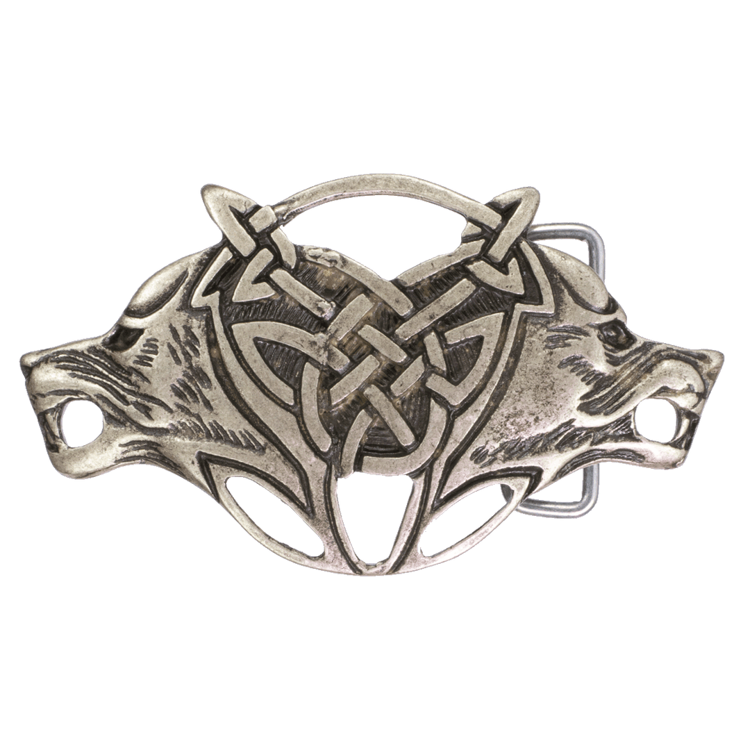 Gürtelschnalle 4cm Wolf silber