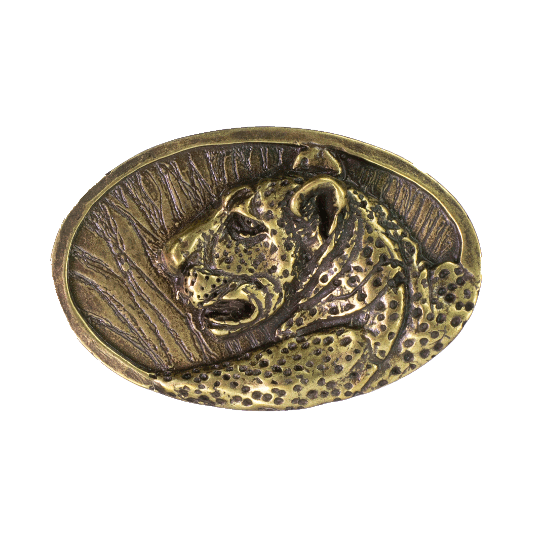 Gürtelschnalle 4cm Leopard messing
