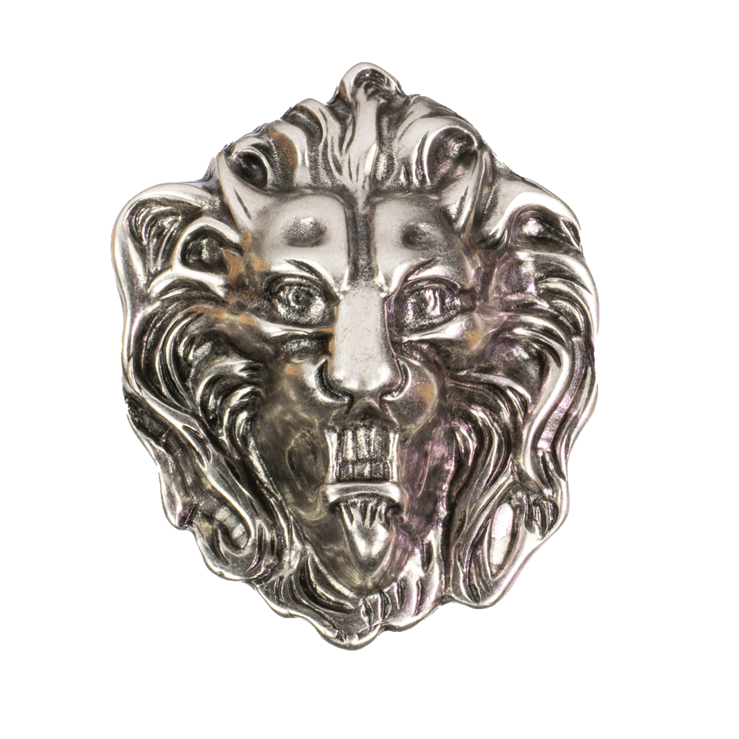 Gürtelschnalle 4cm Löwe silber