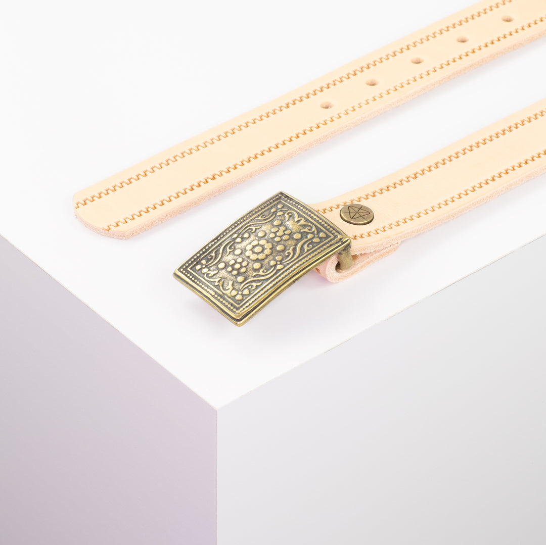Ledergürtel 3cm mit Schnalle Kitzbühel messing natur Reißverschluss