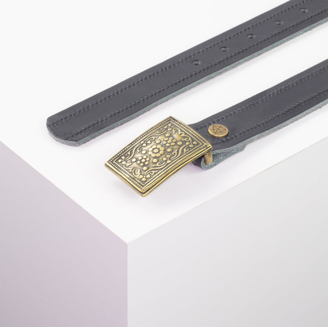 Ledergürtel 3cm mit Schnalle Kitzbühel messing navi Reißverschluss