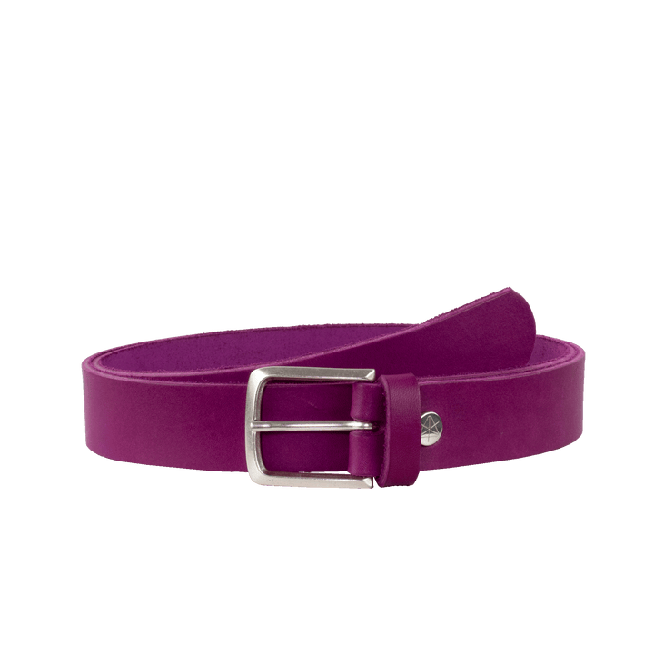 Ledergürtel 3cm mit Schnalle Perth silber pink ohne Muster