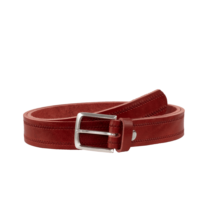 Ledergürtel 3cm mit Schnalle Perth silber rot Reißverschluss