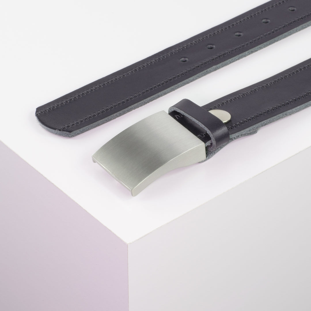 Ledergürtel 3,5cm mit Schnalle London navi Reißverschluss