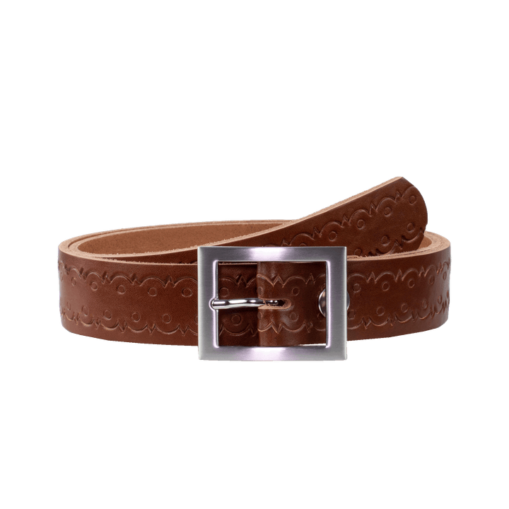 Ledergürtel 3,5cm mit Schnalle Sydney cognac Lochwelle
