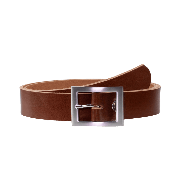 Ledergürtel 3,5cm mit Schnalle Sydney cognac ohne Muster