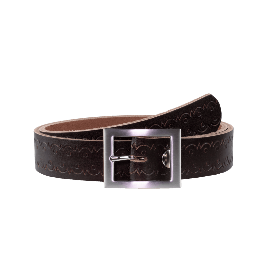 Ledergürtel 3,5cm mit Schnalle Sydney dunkelbraun Lochwelle