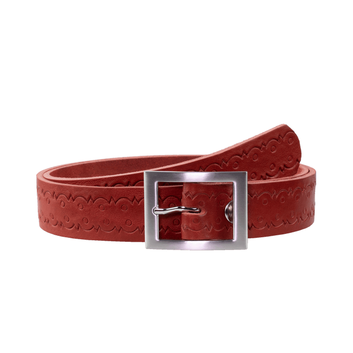 Ledergürtel 3,5cm mit Schnalle Sydney rot Lochwelle
