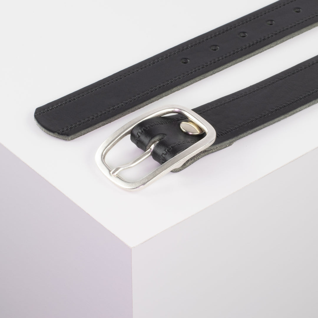 Ledergürtel 3,5cm mit Schnalle Vienna schwarz Reißverschluss
