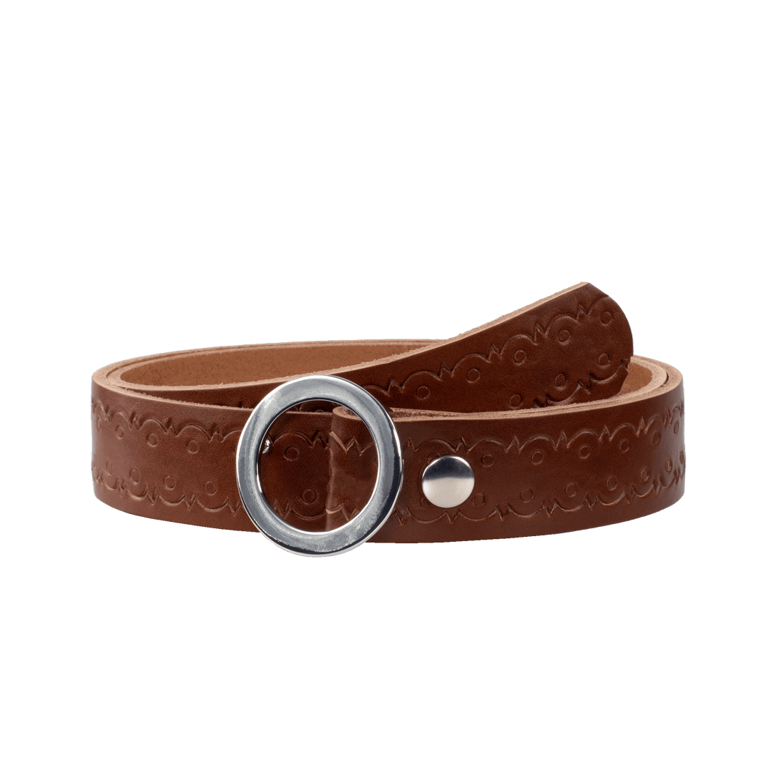 Ledergürtel 3,5cm mit Schnalle Ronda cognac Lochwelle