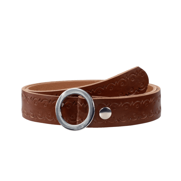 Ledergürtel 3,5cm mit Schnalle Ronda cognac Lochwelle
