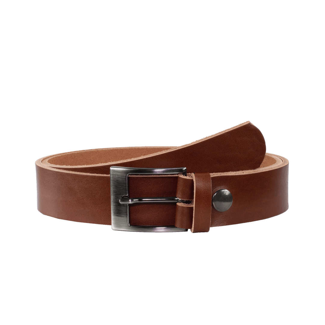 Ledergürtel 3,5cm mit Schnalle Barcelona cognac ohne Muster