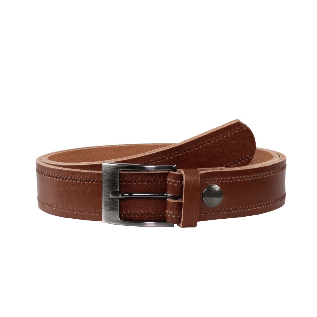 Ledergürtel 3,5cm mit Schnalle Barcelona cognac Reißverschluss