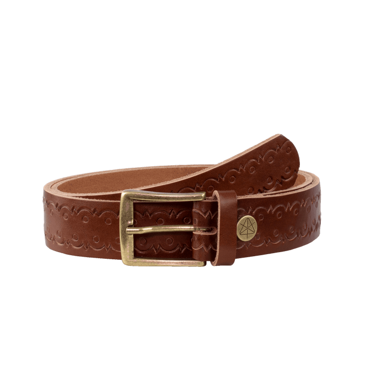Ledergürtel 3,5cm mit Schnalle Toronto messing cognac Lochwelle