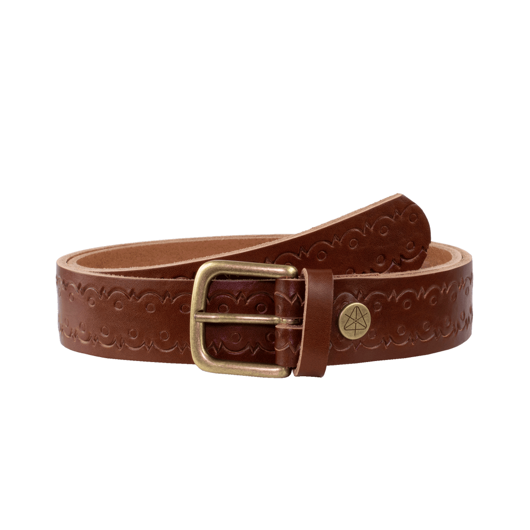Ledergürtel 3,5cm mit Schnalle Granada cognac Lochwelle