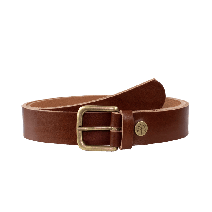 Ledergürtel 3,5cm mit Schnalle Granada cognac ohne Muster