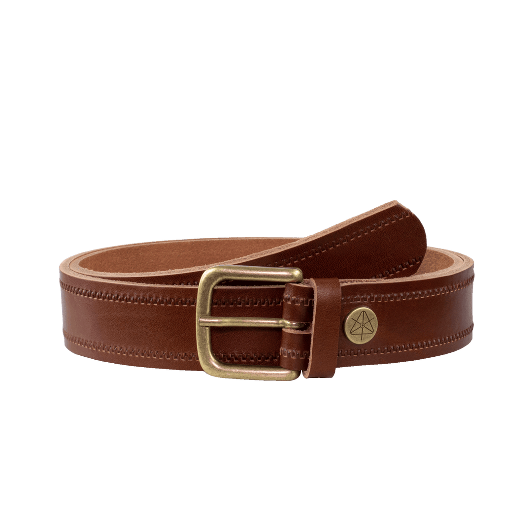 Ledergürtel 3,5cm mit Schnalle Granada cognac Reißverschluss