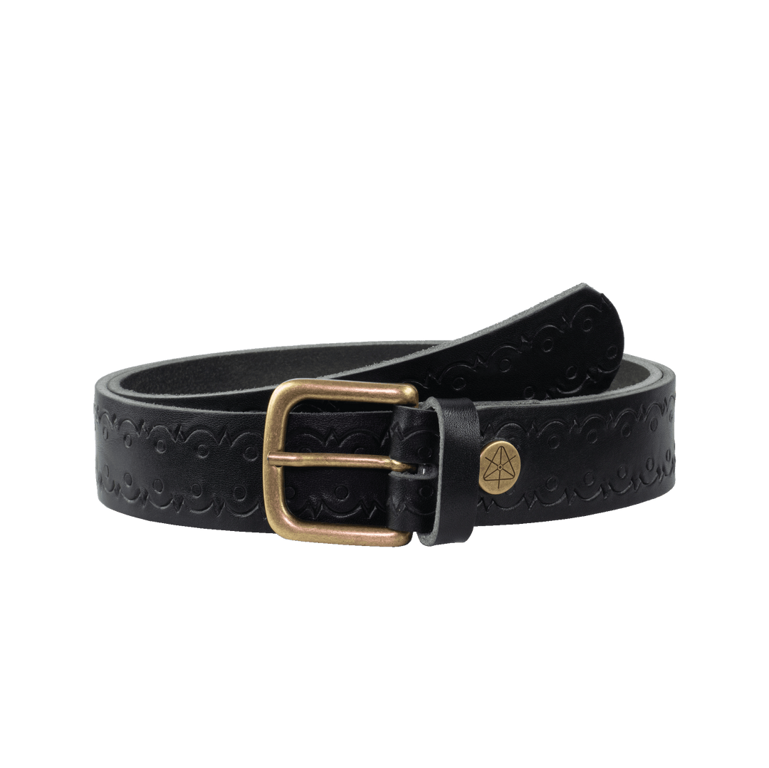 Ledergürtel 3,5cm mit Schnalle Granada schwarz Lochwelle