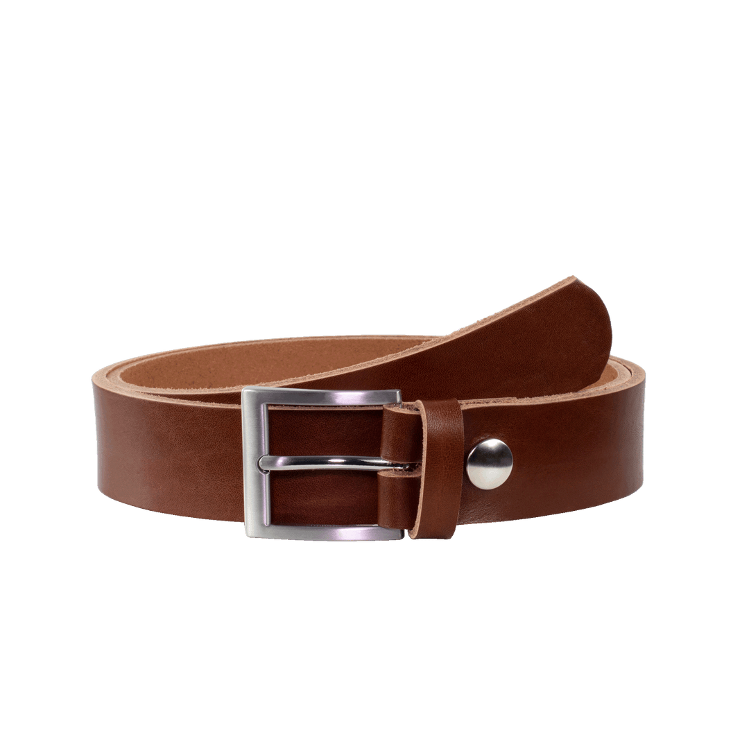 Ledergürtel 3,5cm mit Schnalle San Francisco cognac ohne Muster