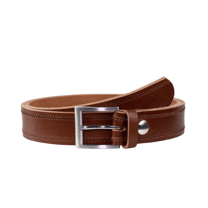 Ledergürtel 3,5cm mit Schnalle San Francisco cognac Reißverschluss