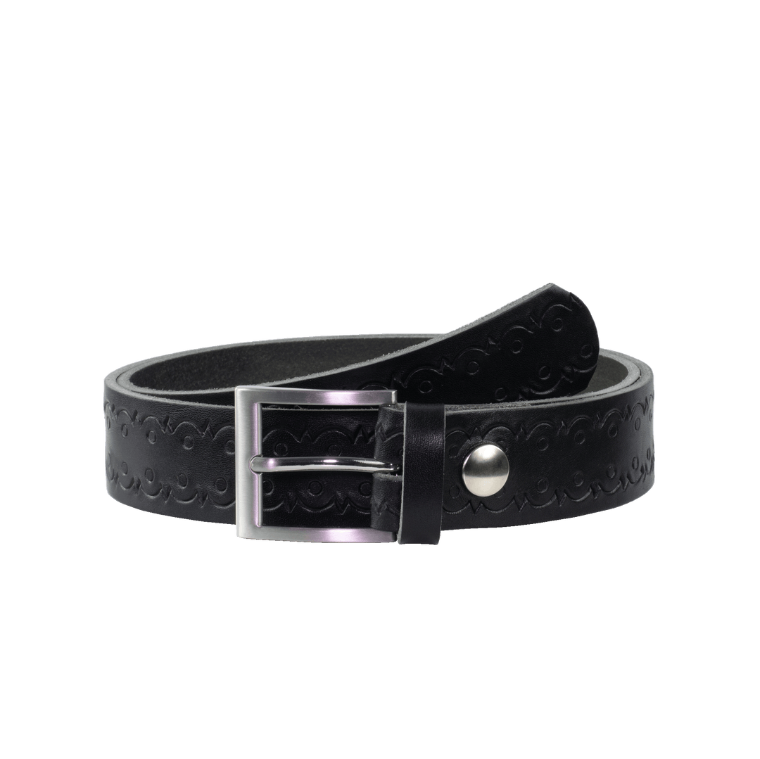 Ledergürtel 3,5cm mit Schnalle San Francisco schwarz Lochwelle